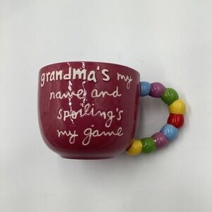 Sandra Magsamen Grandma Ceramic Coffee‎ Mug Colorful Beaded Handle